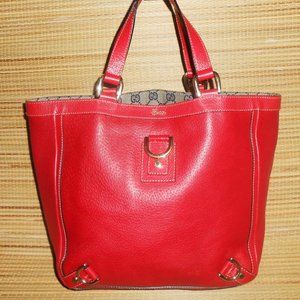 GUCCI Abbey D-Ring GG Red Leather Handbag